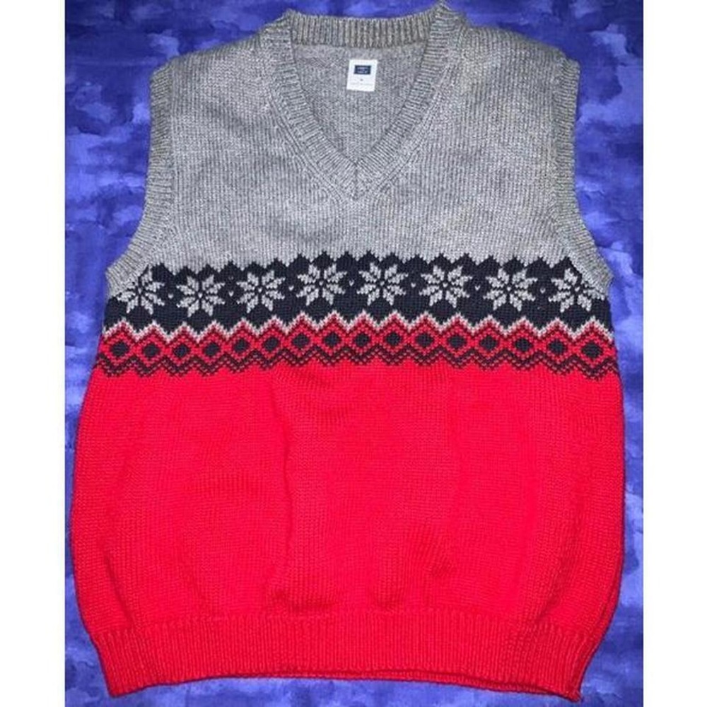 Janie and Jack Snowflake Winter Knit Sweater Snow‎ Vest Size 5